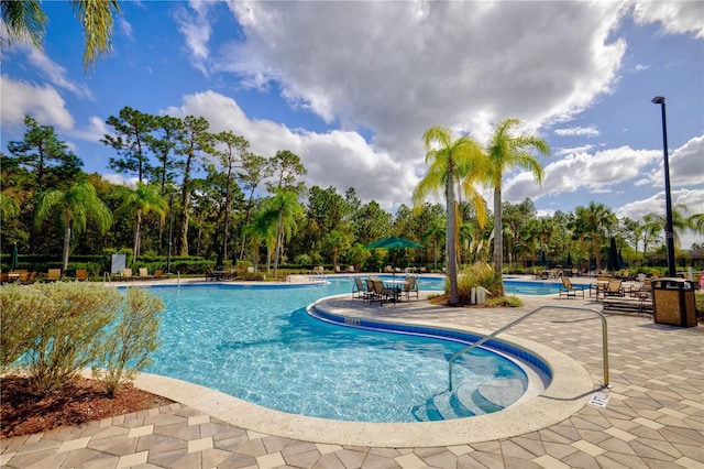 view of pool with a patio