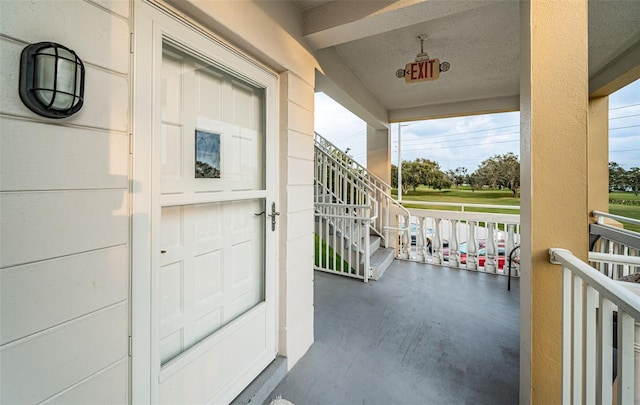 balcony with covered porch