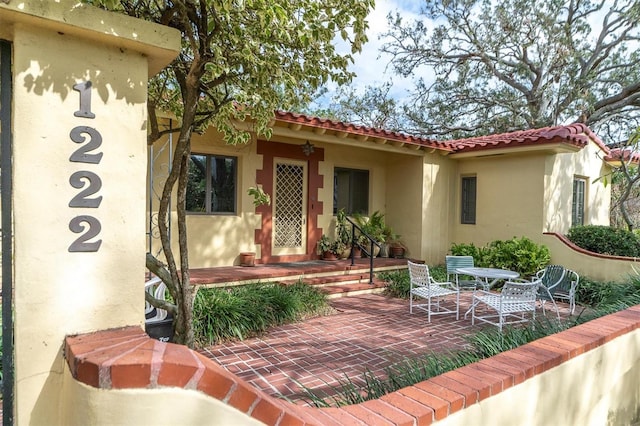 exterior space with covered porch