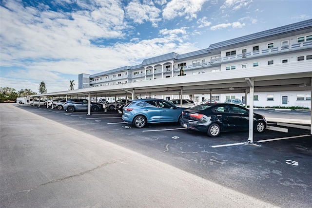 view of covered parking lot