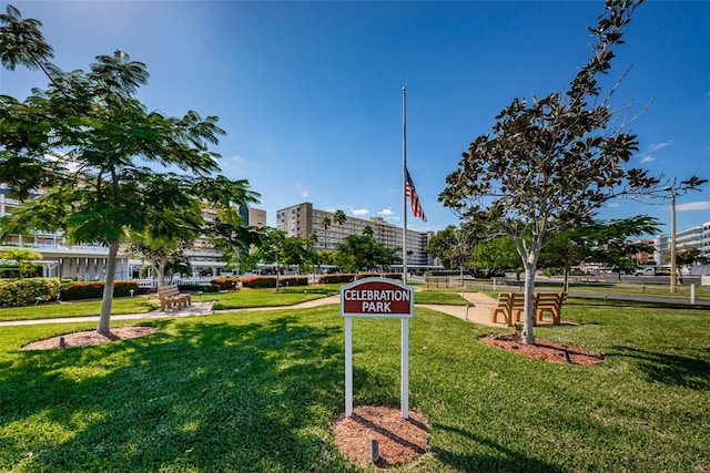 surrounding community featuring a lawn