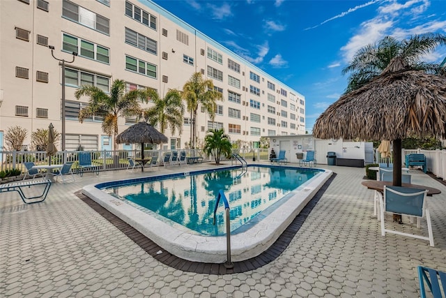 view of pool with a patio area