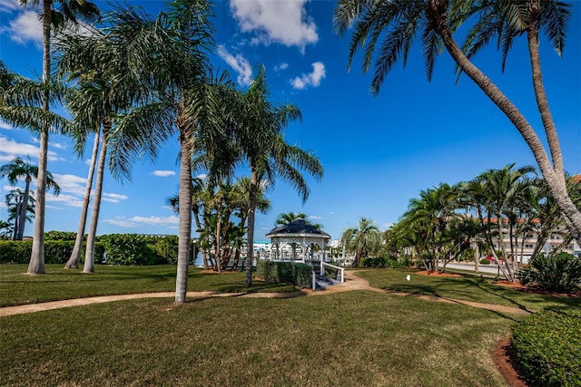 view of yard featuring a gazebo