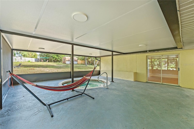 view of unfurnished sunroom