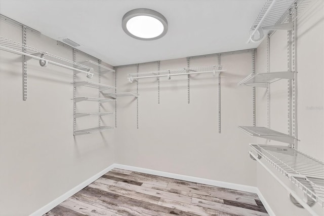 spacious closet with wood-type flooring