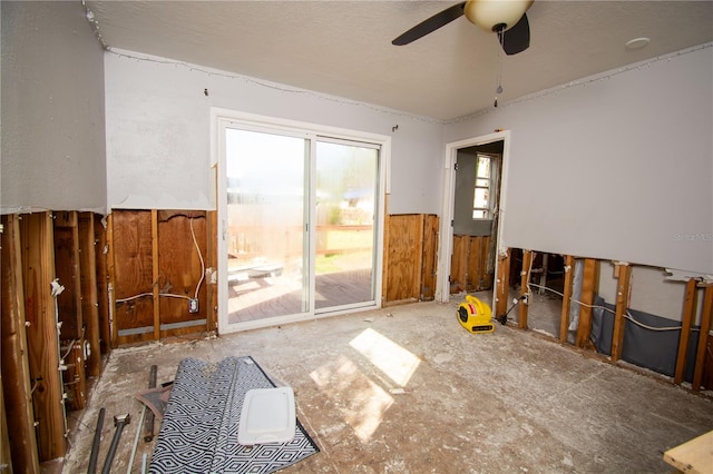 miscellaneous room featuring ceiling fan