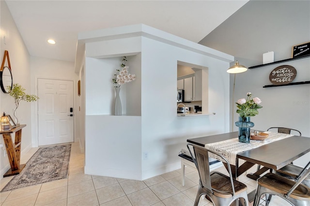 dining room with light tile patterned floors