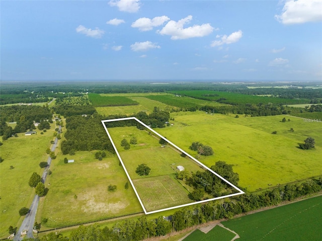 bird's eye view with a rural view