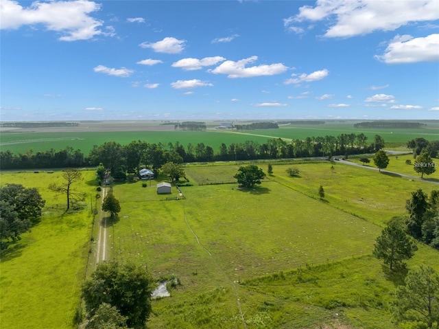 aerial view featuring a rural view