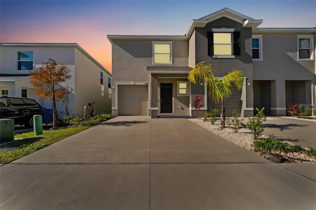 view of front facade featuring a garage