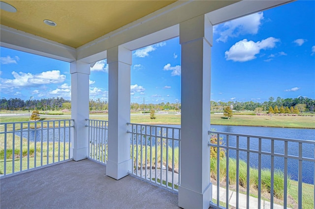 balcony with a water view