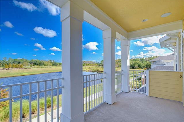 balcony with a water view