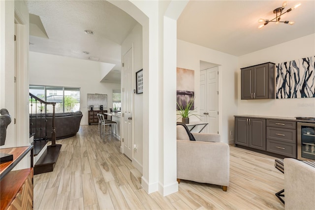 interior space with light hardwood / wood-style flooring