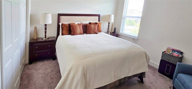 bedroom featuring carpet