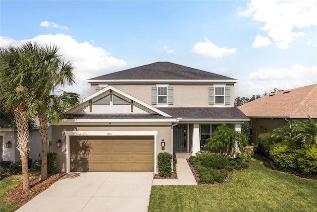 view of front facade with a front yard