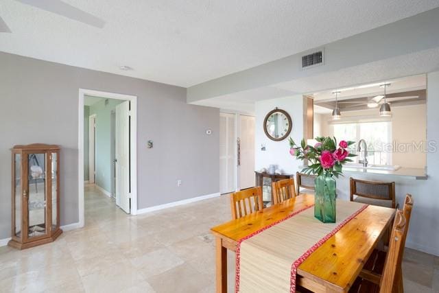 dining area with sink