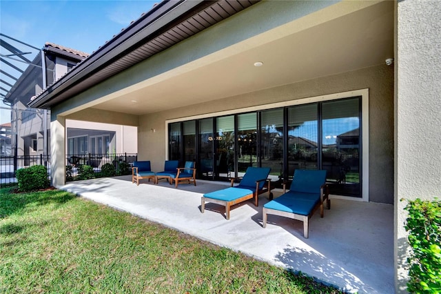 view of patio / terrace with an outdoor hangout area