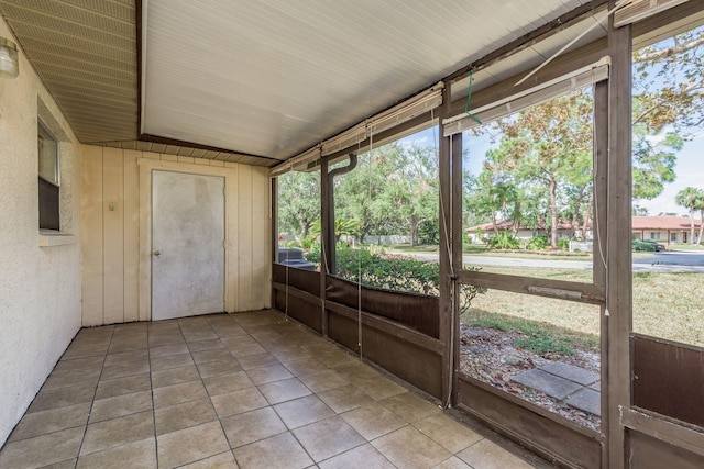 view of unfurnished sunroom