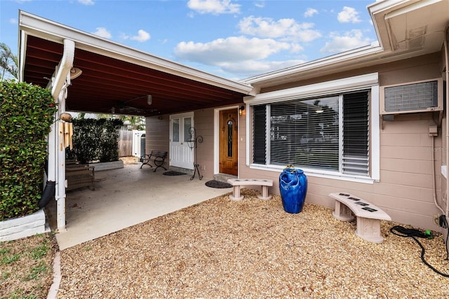 exterior space featuring a patio area and ceiling fan