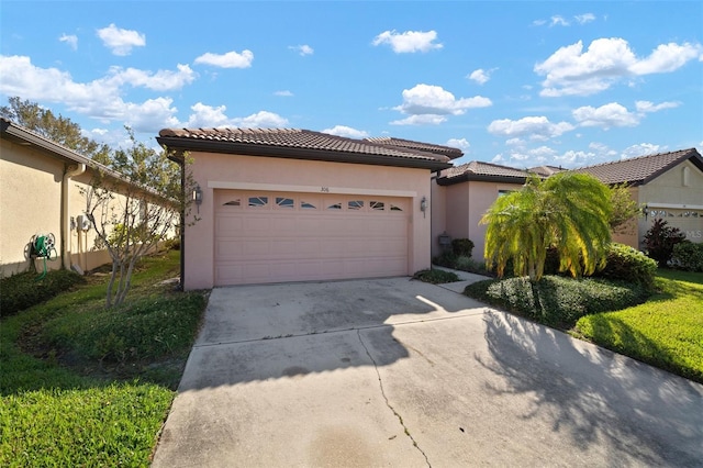 view of front of house with a garage