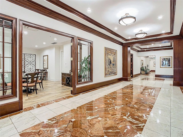 345 Bayshore Blvd Unit 610, Tampa, FL 33606 - building lobby featuring ornamental molding and recessed lighting
