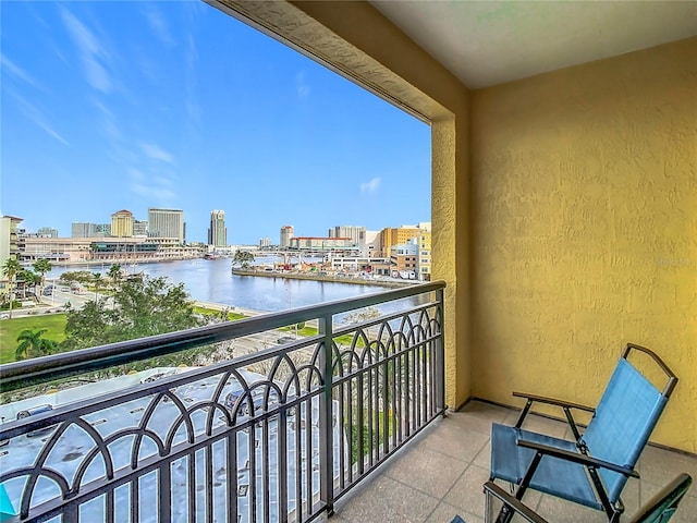 balcony with a water view