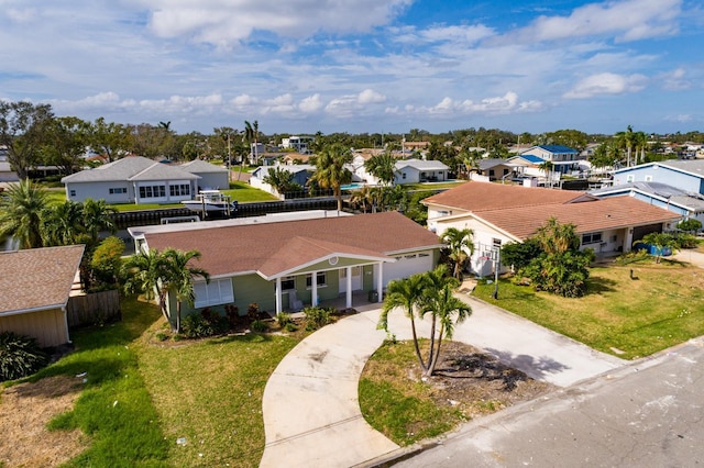 bird's eye view with a residential view