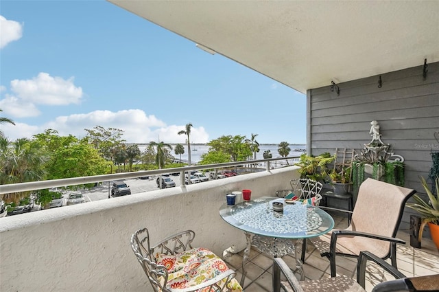 balcony with a water view