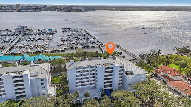 1050 Riverside Dr Unit A201, Palmetto, FL 34221 - bird's eye view of a nearby body of water and a marina