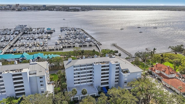 1050 Riverside Dr Unit A201, Palmetto, FL 34221 - aerial view of a nearby body of water and numerous boat docks