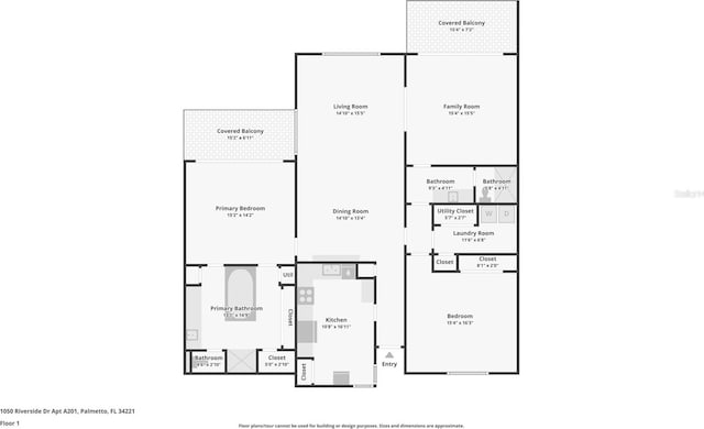 1050 Riverside Dr Unit A201, Palmetto, FL 34221 - home floor plan