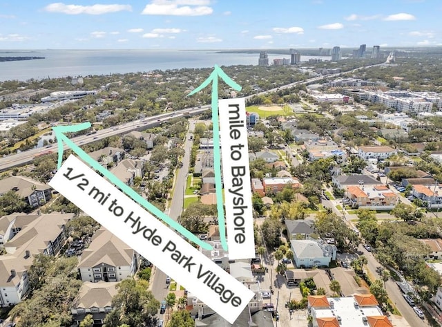 411 S Fremont Ave Unit B, Tampa, FL 33606 - view of urban area featuring a large body of water and nearby suburban area