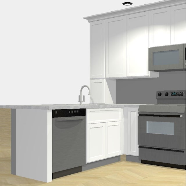 411 S Fremont Ave Unit B, Tampa, FL 33606 - kitchen with range with electric cooktop, dishwasher, and light countertops