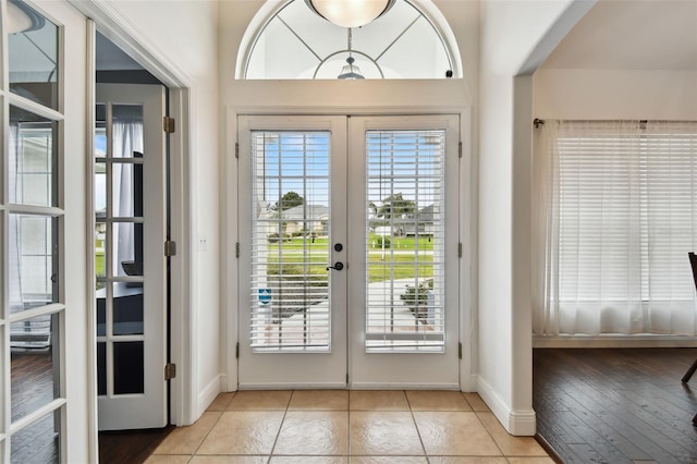 doorway with french doors