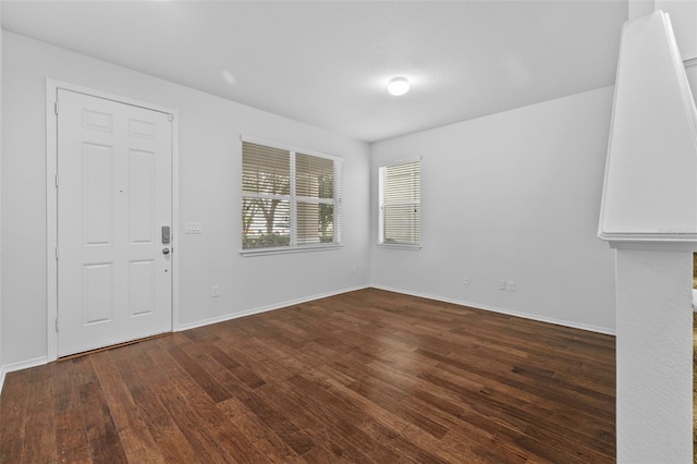 entrance foyer featuring dark hardwood / wood-style flooring