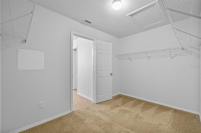 spacious closet with carpet flooring