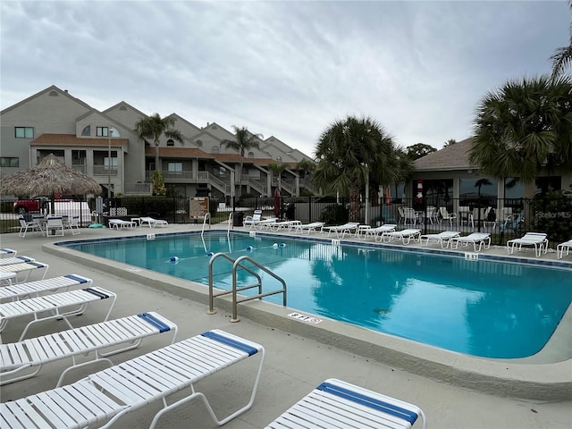 view of pool featuring a patio