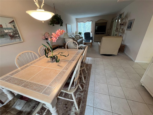 view of tiled dining area