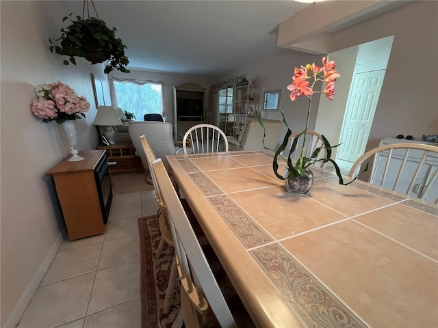 view of tiled dining area