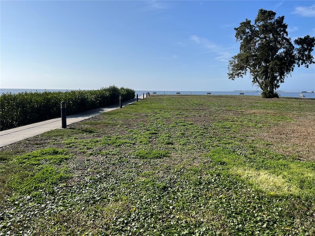 view of yard featuring a water view