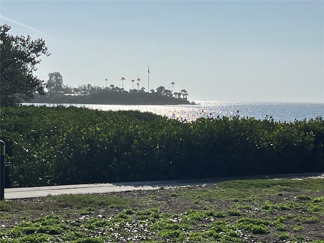 view of yard featuring a water view