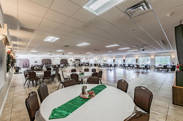 view of tiled dining area