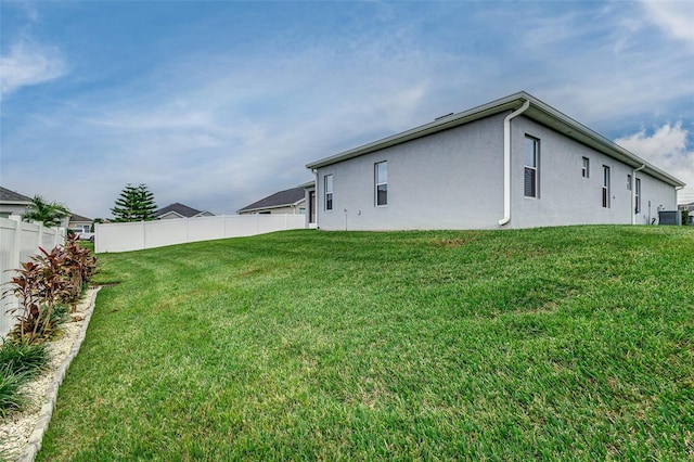 exterior space with a yard and cooling unit