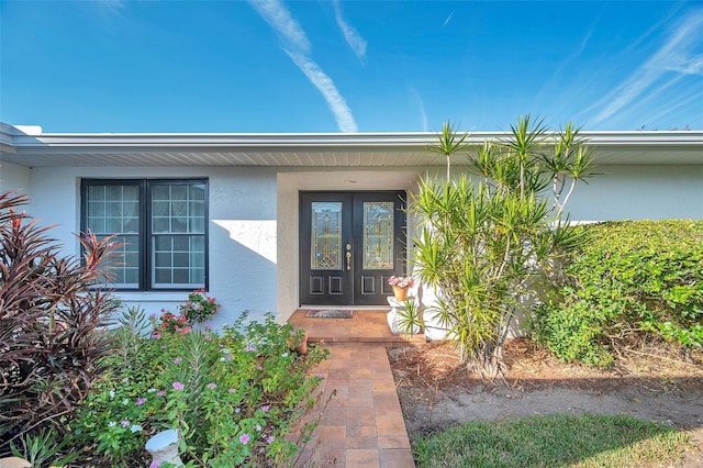 property entrance with french doors