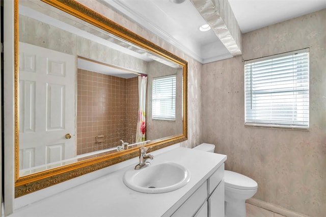 bathroom featuring toilet and vanity