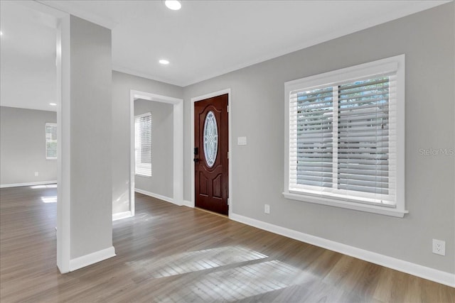 foyer entrance featuring light hardwood / wood-style flooring