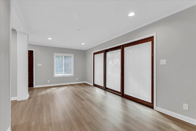 empty room featuring light wood-type flooring