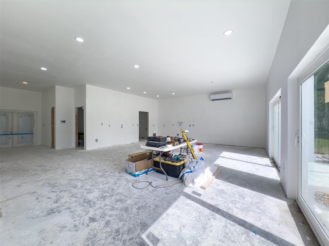 living room featuring a wall mounted AC