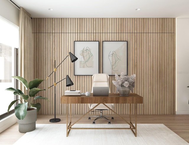 sitting room with light hardwood / wood-style floors