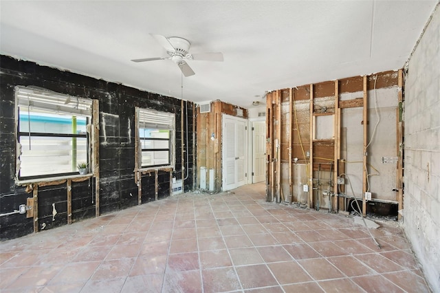 miscellaneous room with ceiling fan